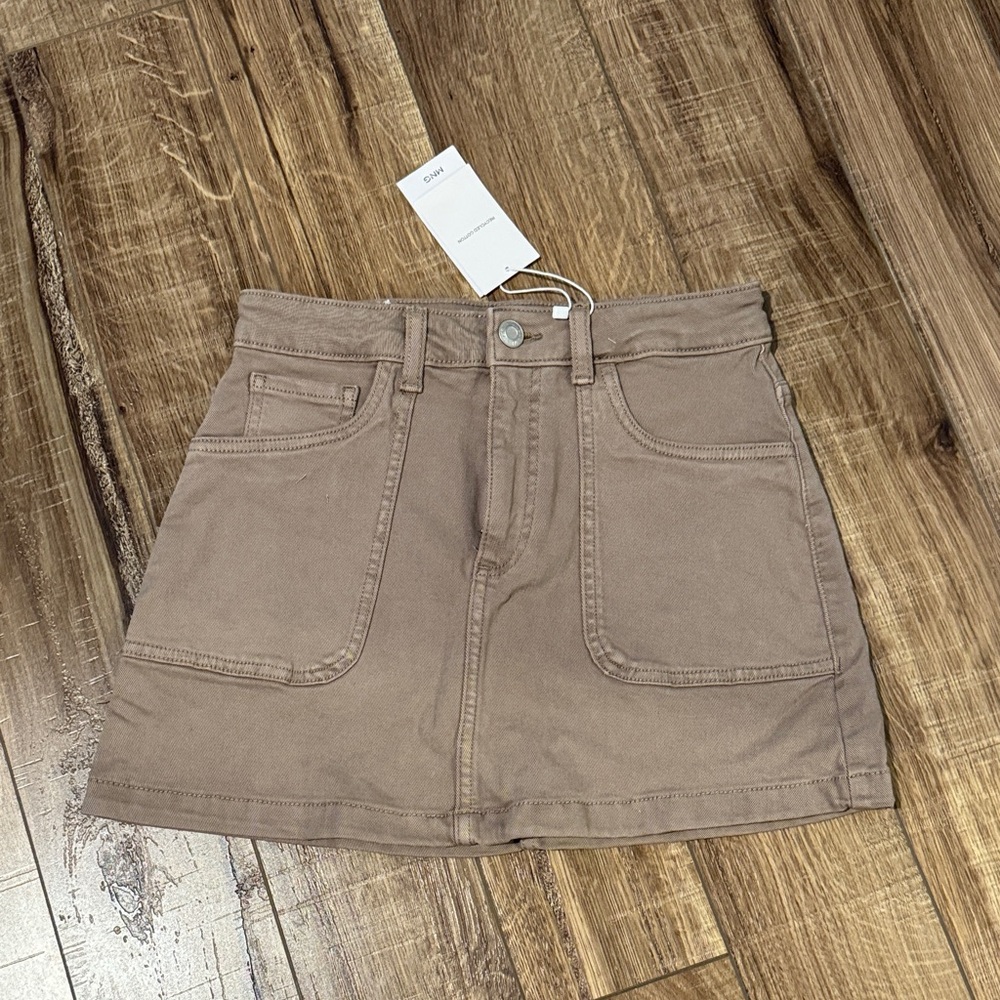 Mango Brown Mini Skirt